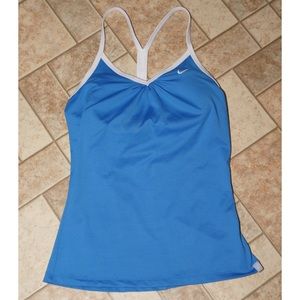 Nike Dri-fit Blue and white tank with shelf bra